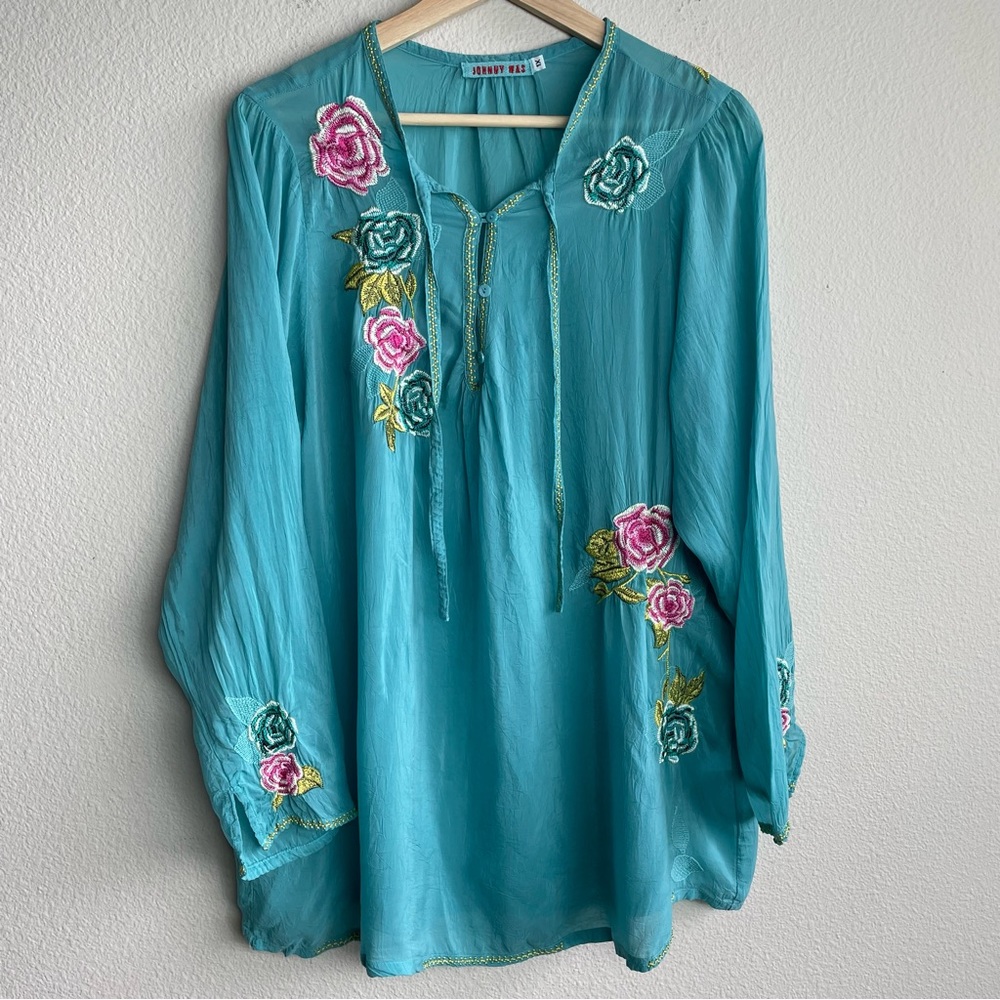 Johnny Was Embroidered Roslin Floral Plus Tunic 1X